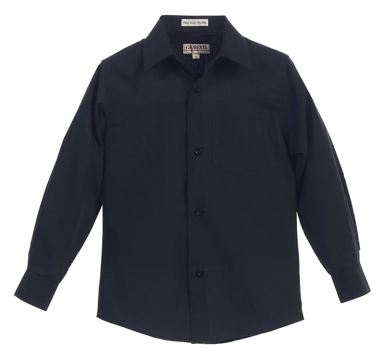 Gioberti Big Boys' Long Sleeve Dress Shirt, Black, 18 - Image 3